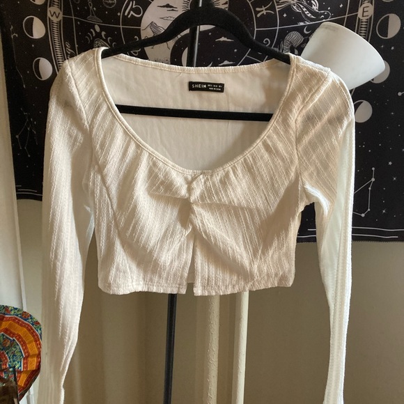 RIBBED SPLIT HEM CROP TOP - Picture 1 of 2